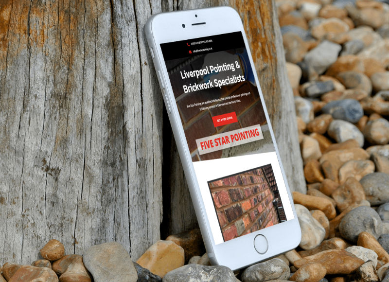 Five Star Pointing website Five Star Pointing website viewed on iPhone