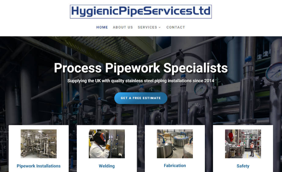 Hygienic Pipe Services website